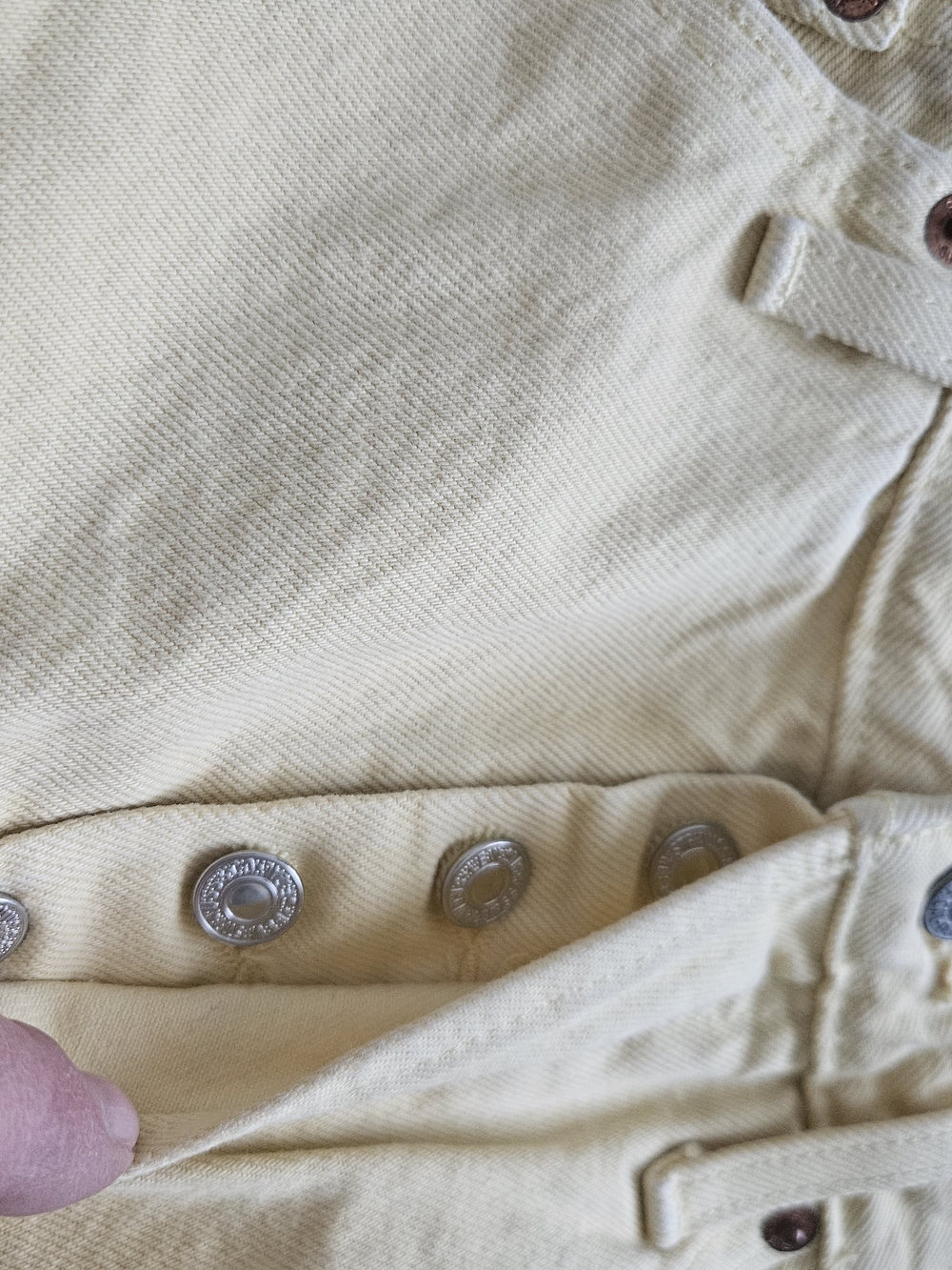Levi's 501 Button Fly Yellow Denim Cutoff Shorts - Picture 4 of 9